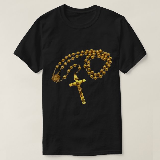 Holy Rosary Beads Catholic Religion Faith Mama Mar T-Shirt (Design vorne)