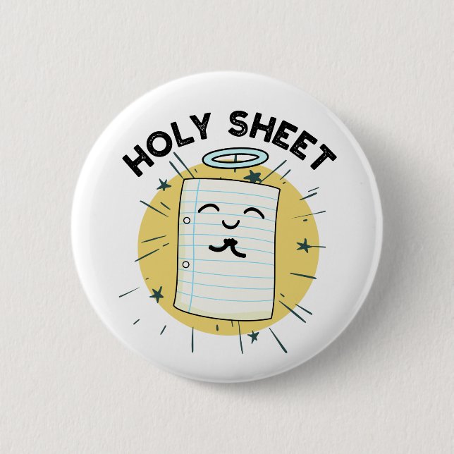 Holy Sheet Funny Halo Paper Puff Button (Vorderseite)