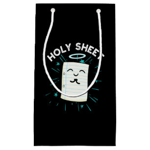 Holy Sheet Funny Halo Paper Pun Dark BG Kleine Geschenktüte