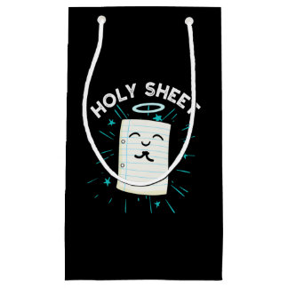 Holy Sheet Funny Halo Paper Pun Dark BG Kleine Geschenktüte