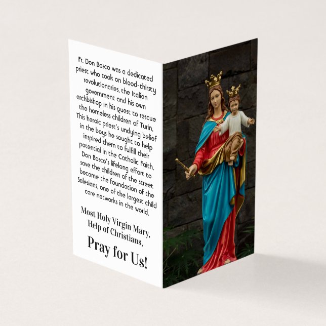 Holy Virgin Mary, Help of Christians, Prayer Card (Vorderseite)