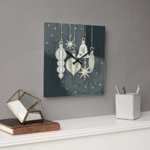 Holydays_3_jingle Bell Quadratische Wanduhr