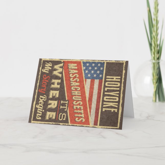 Holyoke Massachusetts Karte (Vorderseite)