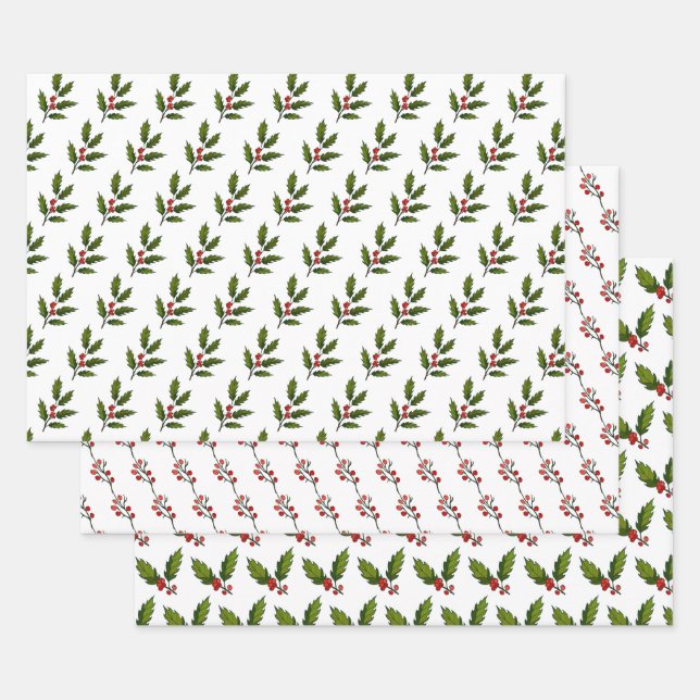 Holys Berries Design Wrapping Paper-Sets Geschenkpapier Set (Set)