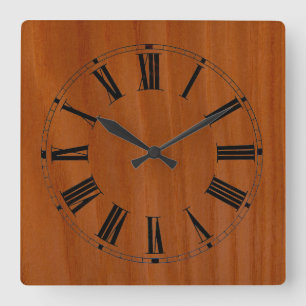 Holz befleckte KirschWanduhr Quadratische Wanduhr