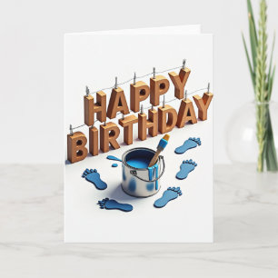 Holz-Buchstaben-Birthday-Karte Karte