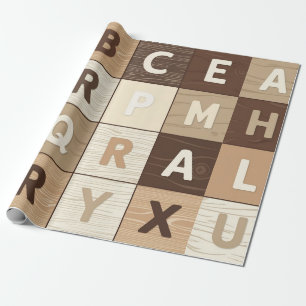 Holz-Buchstabenraster Geschenkpapier