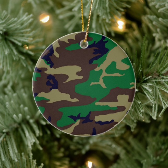 Holz Camouflage Porzellan Circle Ornament (Baum)