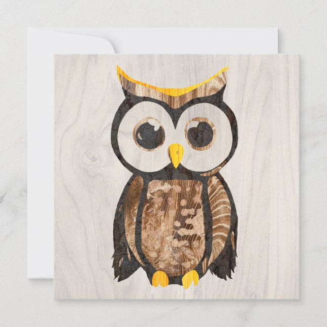 Holz - Chouette - Wood Owl (Vorderseite)
