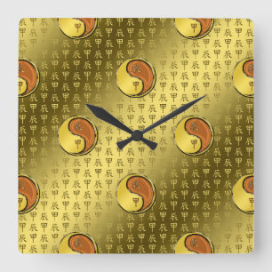 Holz-Drache Quadratische Wanduhr