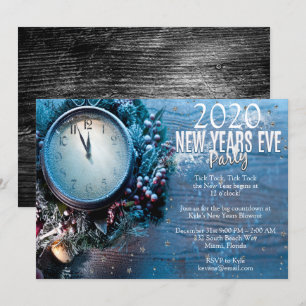 Holz Elegantes Silvester Party Einladung