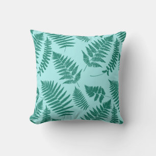Holz-Fern-Muster, Türkis und Aqua Kissen Für Draußen