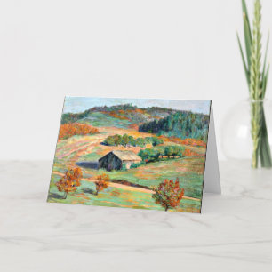 Holz - Frühe Herbstlandschaft Karte