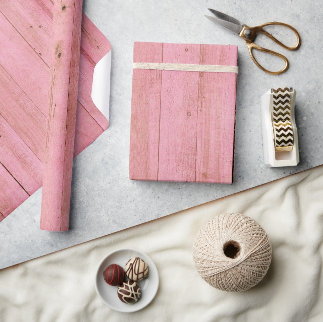 Holz gebleicht rosa farbene Holzkörnchen Mädchen Geschenkpapier (Kunsthandwerk)