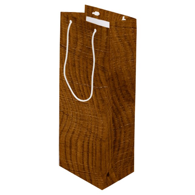 Holz Geschenktüte Für Weinflaschen (Vorderseite Schrägansicht)