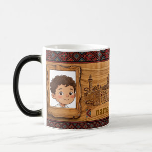Holz gravierter Stil Jerusalem Tasse