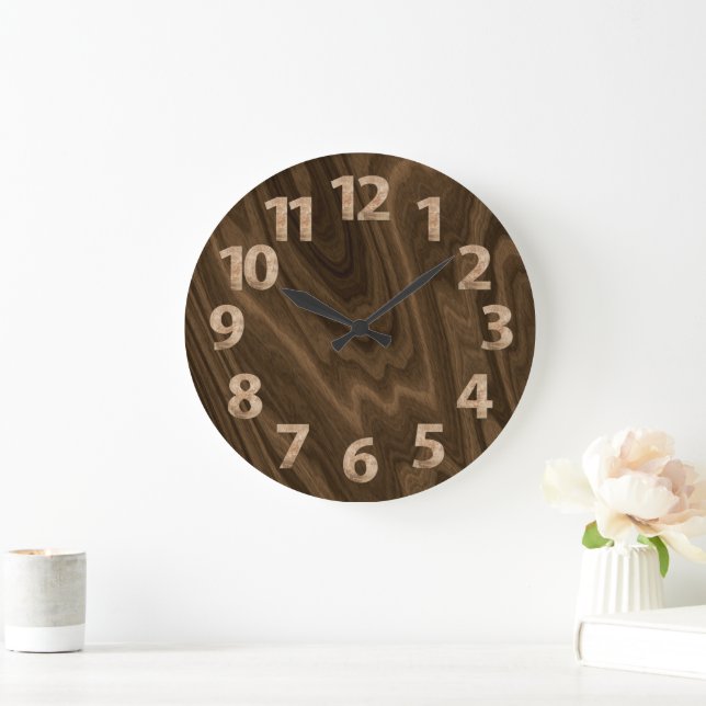 "Holz" Große Wanduhr (Zuhause)
