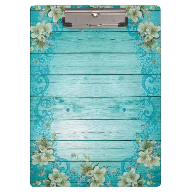 Holz Hintergrund Moderne elegante Rahmen-Blume Klemmbrett (Vorderseite)