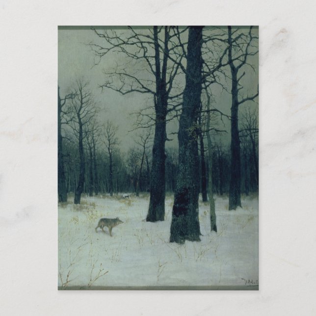Holz im Winter 1885 Postkarte (Vorderseite)