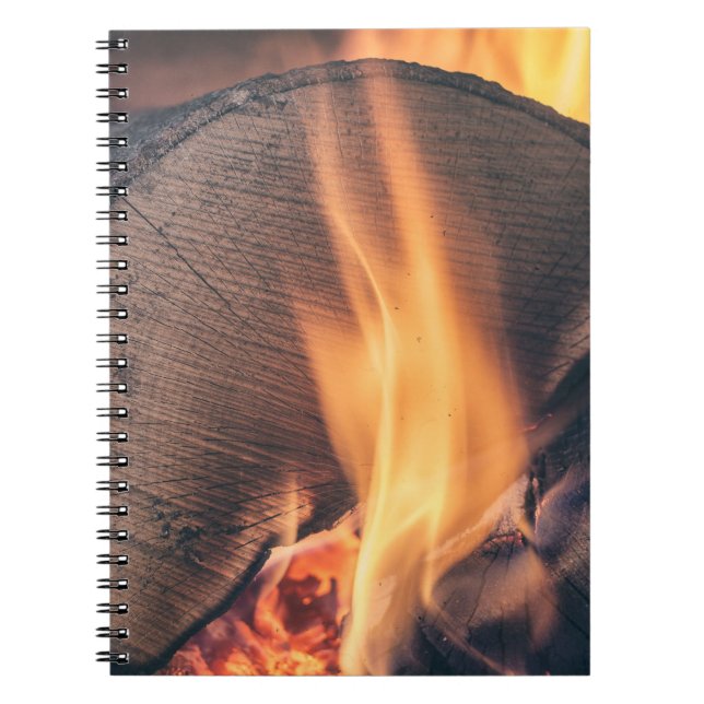 Holz in Flammen Notizblock (Vorderseite)