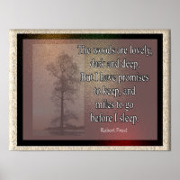 Holz ist schön - Robert Frost zitiert - Kunstdruck