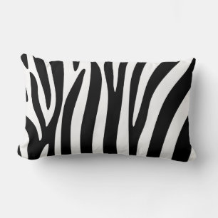 Holz-Kissen - Schwarz-weißer Zebradruck Lendenkissen