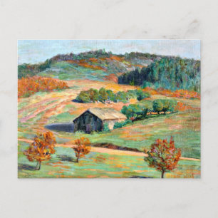Holz - Landschaft im Frühfall Postkarte