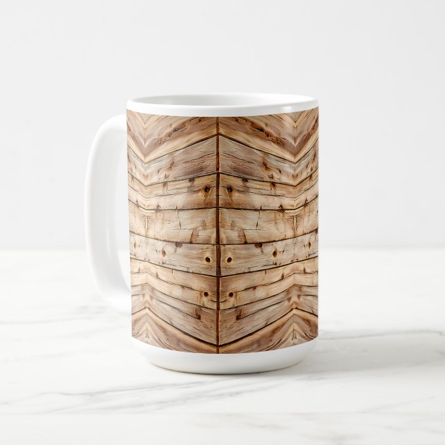 Holz-Look Kaffeetasse (Vorderseite Links)