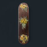 Holz Look Sonnenblume Blumenstrauß Skateboard<br><div class="desc">Dieses Design kann personalisiert werden, indem Sie die Option Anpassen auswählen, um Text hinzuzufügen oder andere Änderungen vorzunehmen. Wenn dieses Produkt die Möglichkeit hat, das Design auf einen anderen Gegenstand zu übertragen, stellen Sie bitte sicher, dass das Design bei Bedarf angepasst wird. Kontaktieren Sie mich unter colorflowcreations@gmail.com , wenn Sie...</div>
