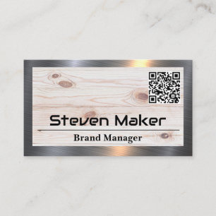 Holz Metallveredelung QR Code Business Card Visitenkarte
