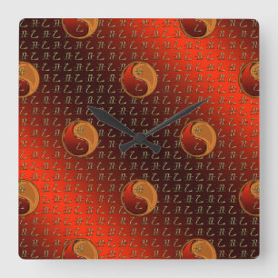 Holz Ochse Quadratische Wanduhr
