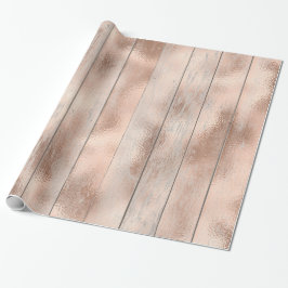 Holz Rose Gold Hütte Hochzeit Bridal Pink Geschenkpapier