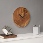Holz Rustikaler Teakholz Textur Holz Getreide Foto Große Wanduhr<br><div class="desc">Ein nahes Foto einer rustikalen dunkelschokoladenbraunen Teakholzkornstruktur. Ein einfaches und minimalistisches Holzdesign. Sie können einfach mehr Text / Info / Details und/oder Fotos zu diesem Produkt hinzufügen. Sie können den Hintergrund auch in eine beliebige Farbe ändern. Weitere Bearbeitungsoptionen innerhalb der Seite zum Anpassen des Produkts. Entworfen / Original-Kunstwerk von fat*fa*tin....</div>