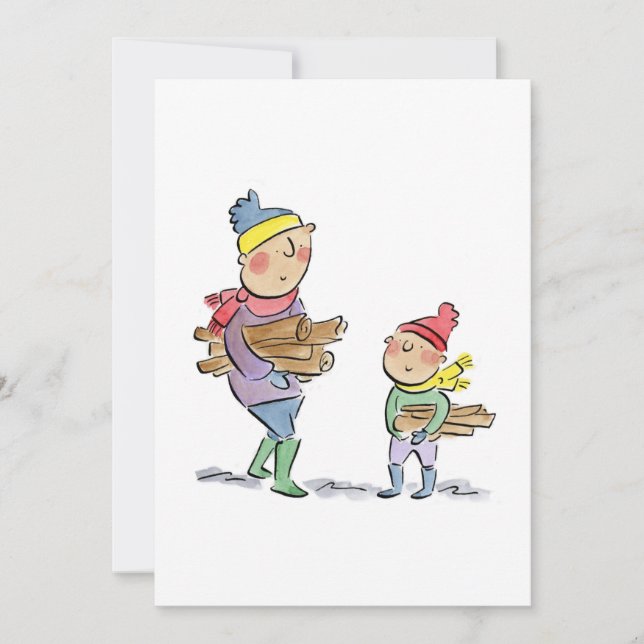 Holz sammeln einladung (Vorderseite)