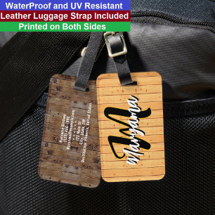 Holz-Schriftzug-Name   Personalisiertes Monogramm  Gepäckanhänger