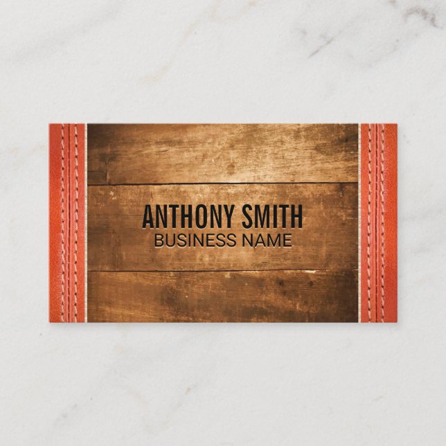 Holz | Stielleder Visitenkarte (Vorderseite)