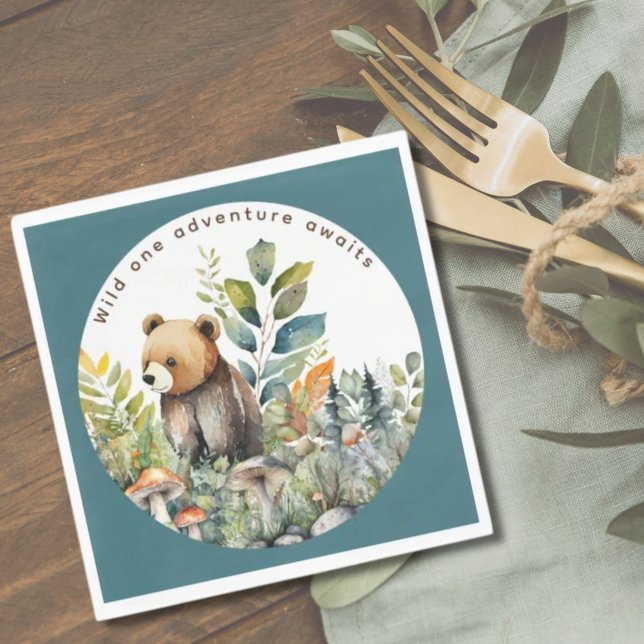 Holz Tiere Bear Partyware Dekoration Dining Serviette (Von Creator hochgeladen)