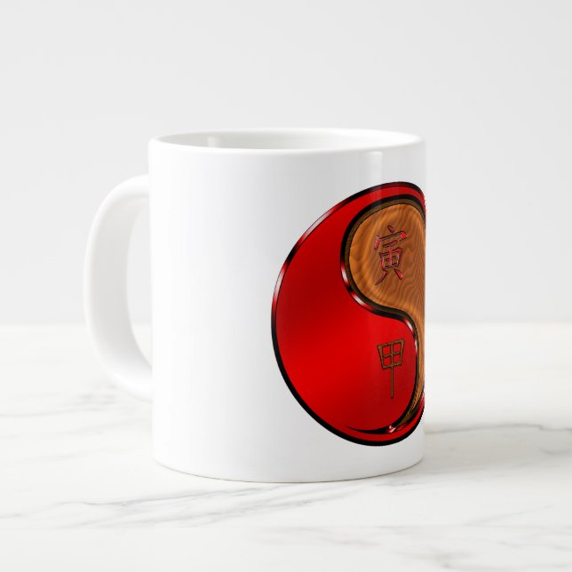 Holz Tiger Jumbo-Tasse (Vorderseite Links)