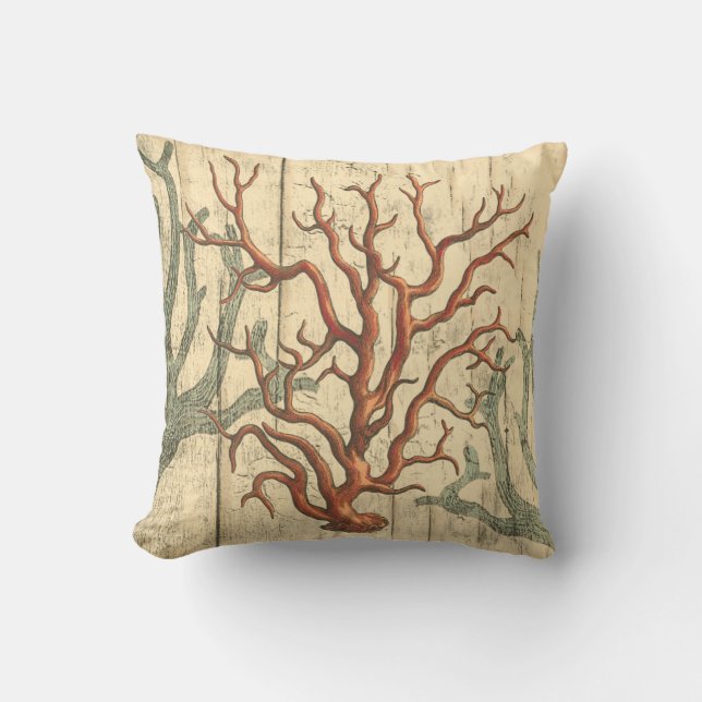 Holz und kleine Korallen Kissen (Vorderseite)