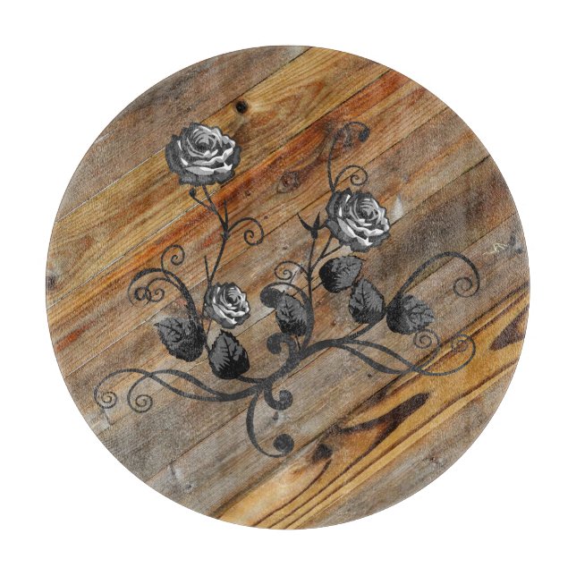 Holz und Rose Schneidebrett (Vorderseite)