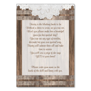 Holz- und Spitzendesign Tischnummer