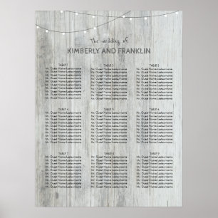 Holz- und Streichelampen für Hochzeitssesseln Poster