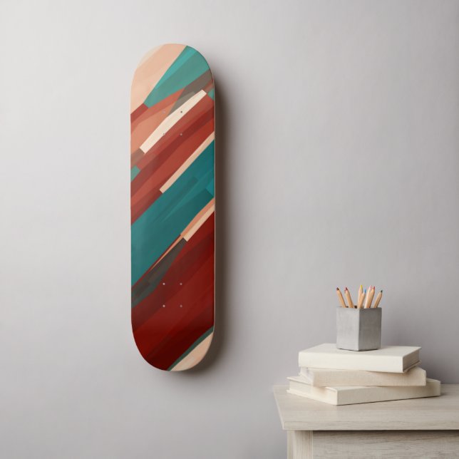 Holz und Türkis Skateboard (Wandkunst)