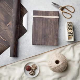 Holz verbrannt dunkelbraunes Holzkorn rustikal chi Geschenkpapier