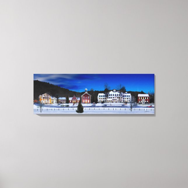 Holz, Vermont an einer Winternacht. Leinwanddruck (Vorderseite)