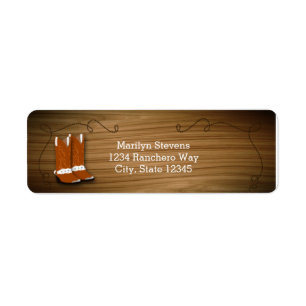 Holz Western Seil & Stiefel Party-Adressetiketten