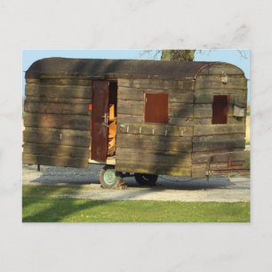 Holz-Wohnwagen-Anhänger-Postkarten Postkarte