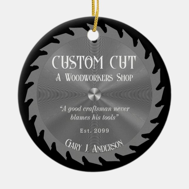 Holzarbeiter Carpenter Saw Blade Keramik Ornament (Vorne)