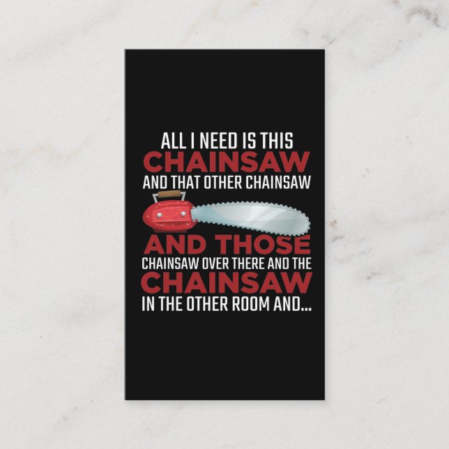 Holzarbeiter Chainsaw Lumberjack Logger Wald Visitenkarte (Vorderseite)