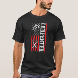 Holzarbeiter Lumberjack US Flag American Carpenter T-Shirt